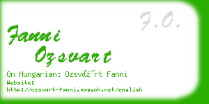 fanni ozsvart business card